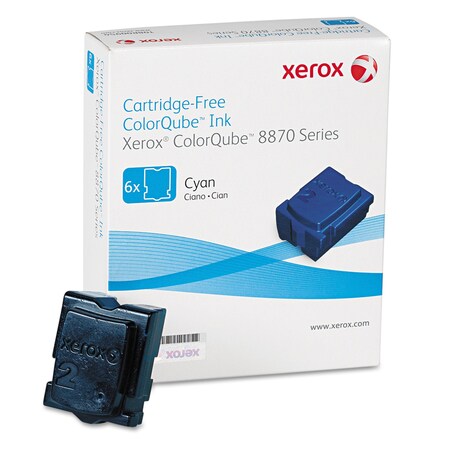 Xerox Solid Ink Stick, 17,300Page-Yld, Cyan, PK6 108R00950